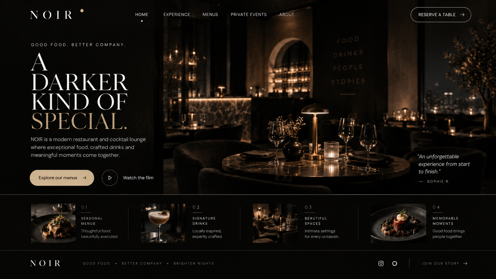 NOIR website design