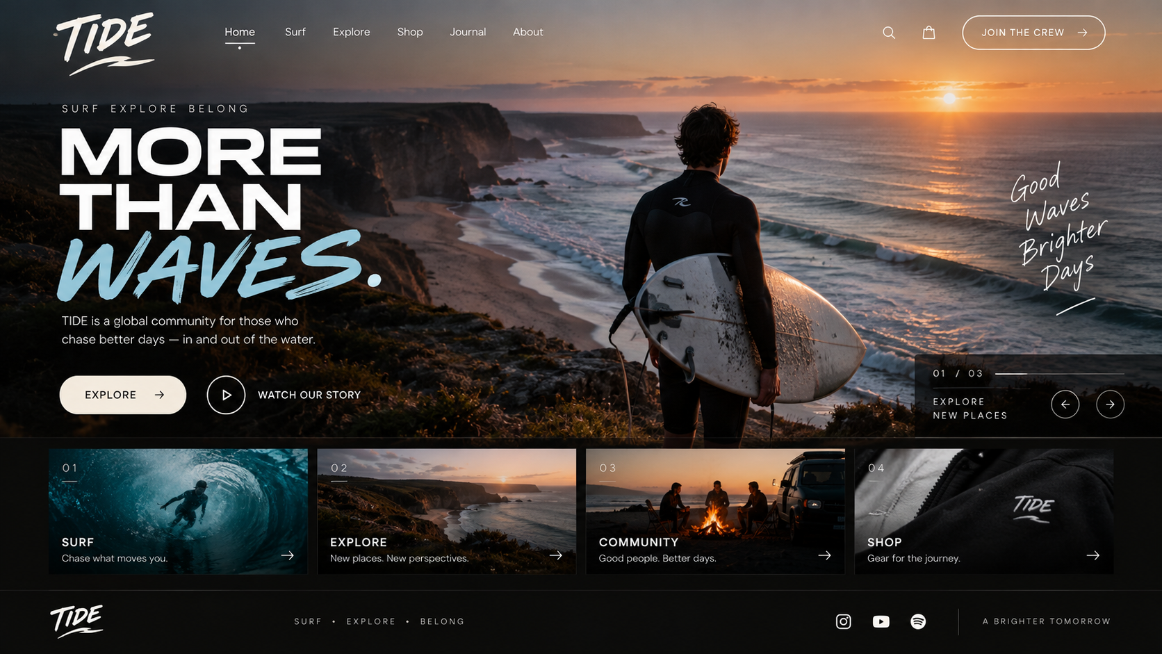 TIDE website design